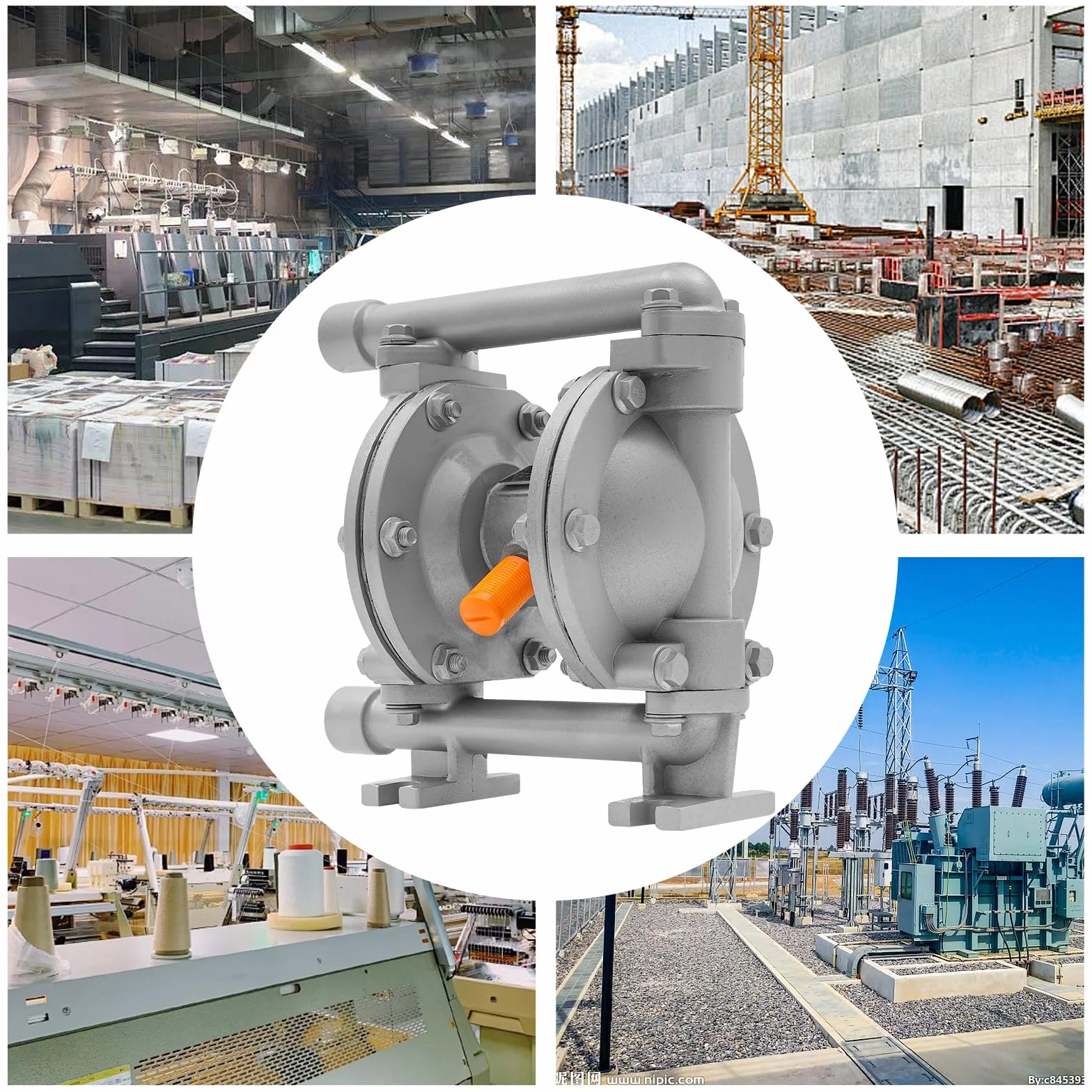Bomba neumática de diafragma, doble diafragma, 7 kgf/cm, para petróleo y productos químicos