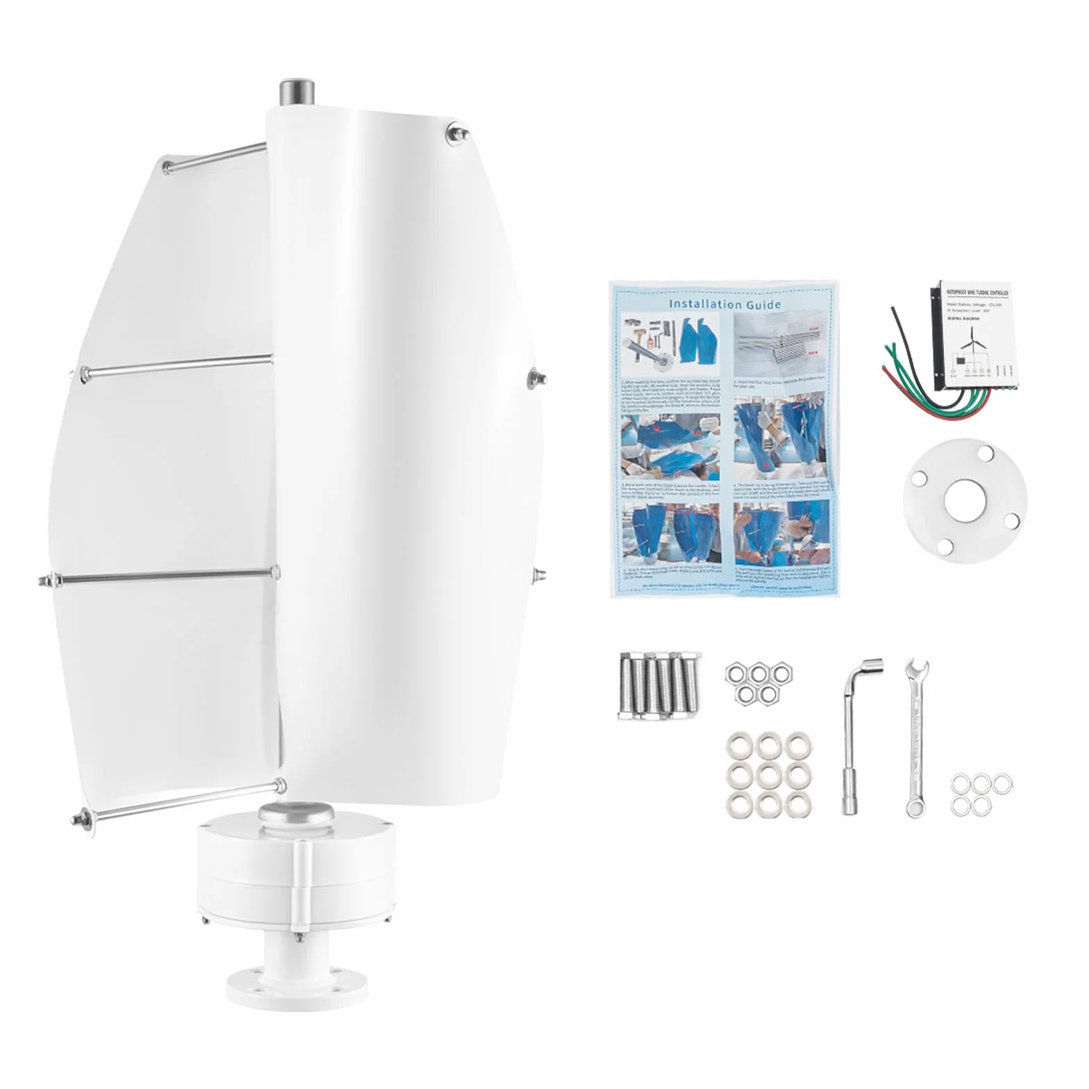 Turbina eólica vertical, 12 V/24 V, 100 W, generador de turbina eólica vertical con controlador, generador de energía eólica, turbina eólica