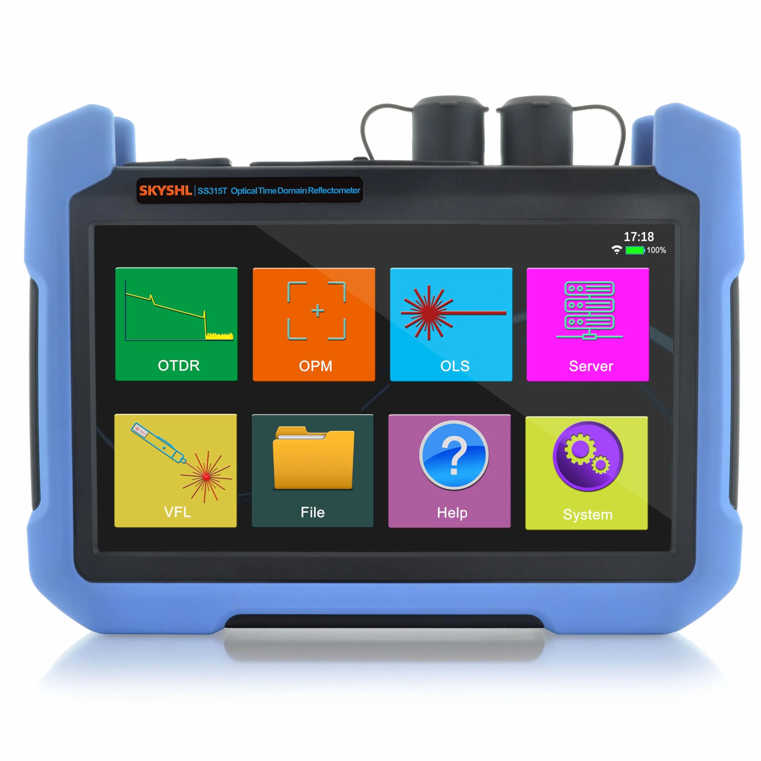 1310nm/32dB+1550nm/30dB SM OTDR Probador de Monomodo Fibra Con OPM+OLS+VFL+Mapa de Eventos+Módulo APP+Pantalla Táctil de 7” Compatible con SC+ST+FC+LC/UPC&APC-SS315T-2A1