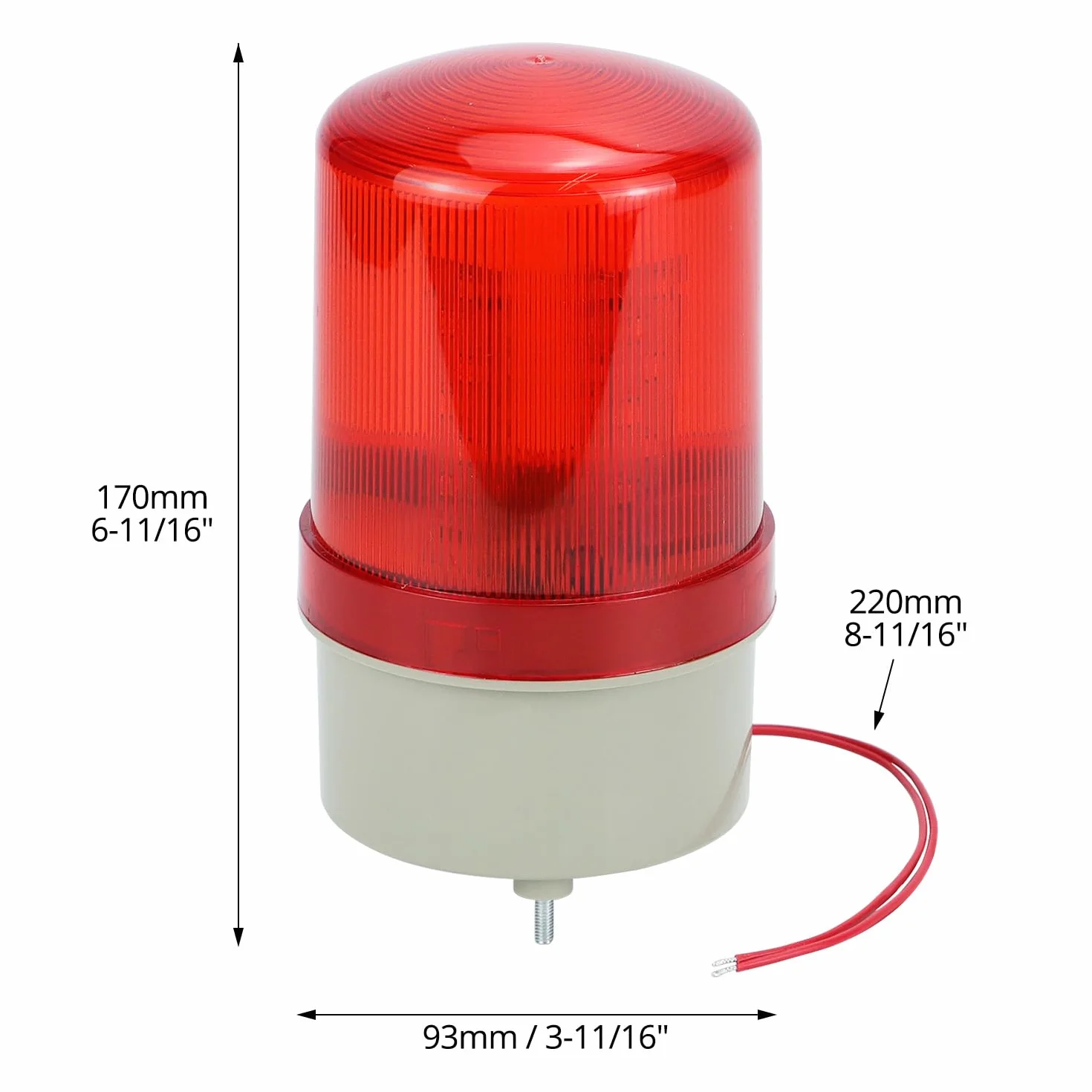 QWORK Luz de advertencia LED giratoria, roja intermitente, alarma óptica acústica