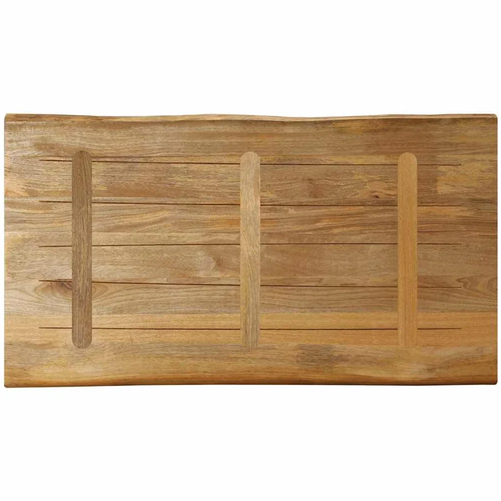 Genérico Tablero de Mesa Borde Natural Madera Maciza Mango 100x60x3,8 cm,Accesorios para mesas,Tableros para mesas-370694