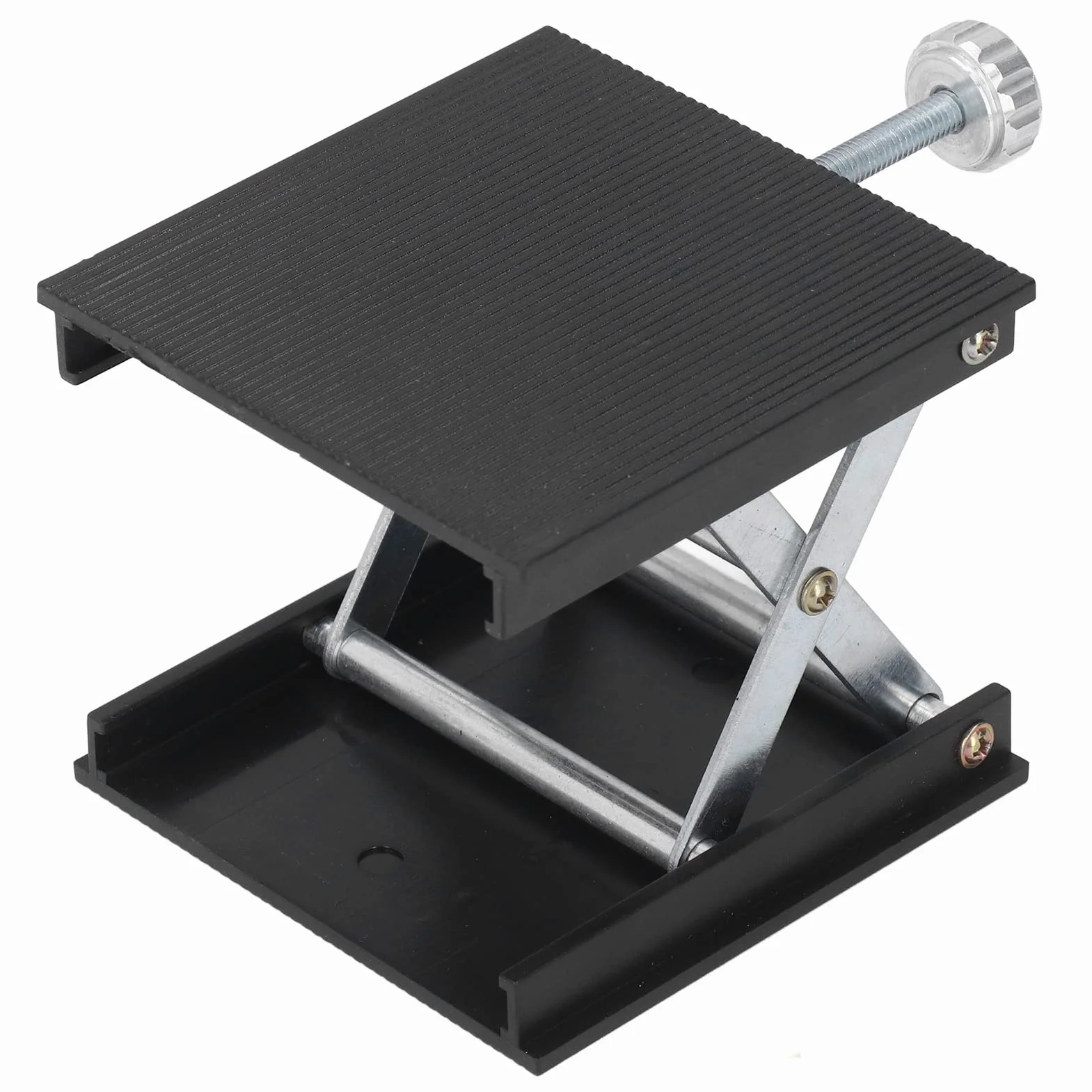 Ejoyous Scherenheber, Plataforma de Elevación de Laboratorio Mesa de Laboratorio Mecanismo de Elevación Ajuste Manual de 26-90mm Capacidad Máxima de Carga 30kg Aleaci (BLACK)