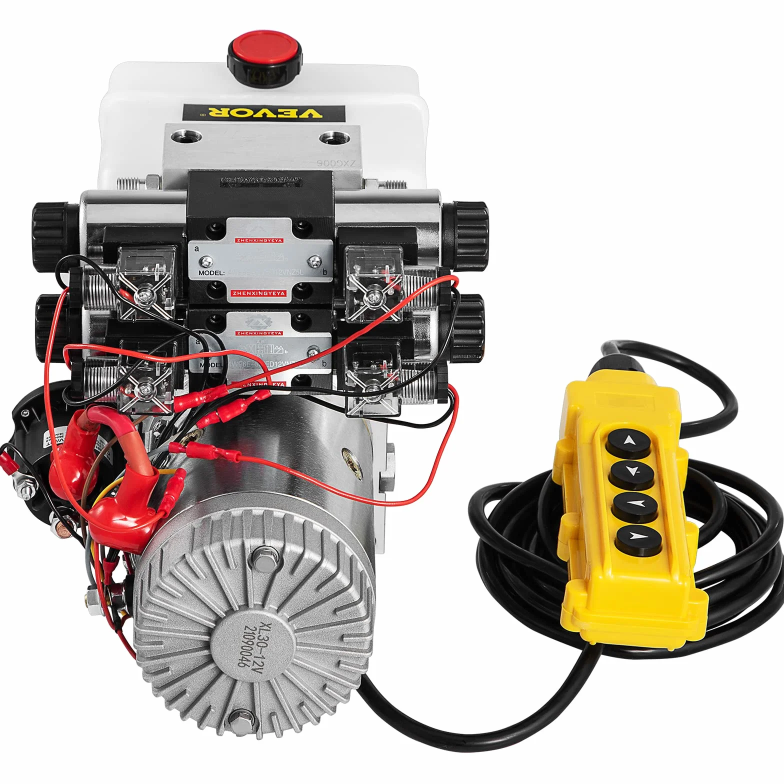 Happybuy Bomba hidráulica de doble efecto Unidad de energía hidráulica 12V DC Bomba de energía hidráulica con depósito de 4.5 litros para remolque de descarga Elevación de automóviles