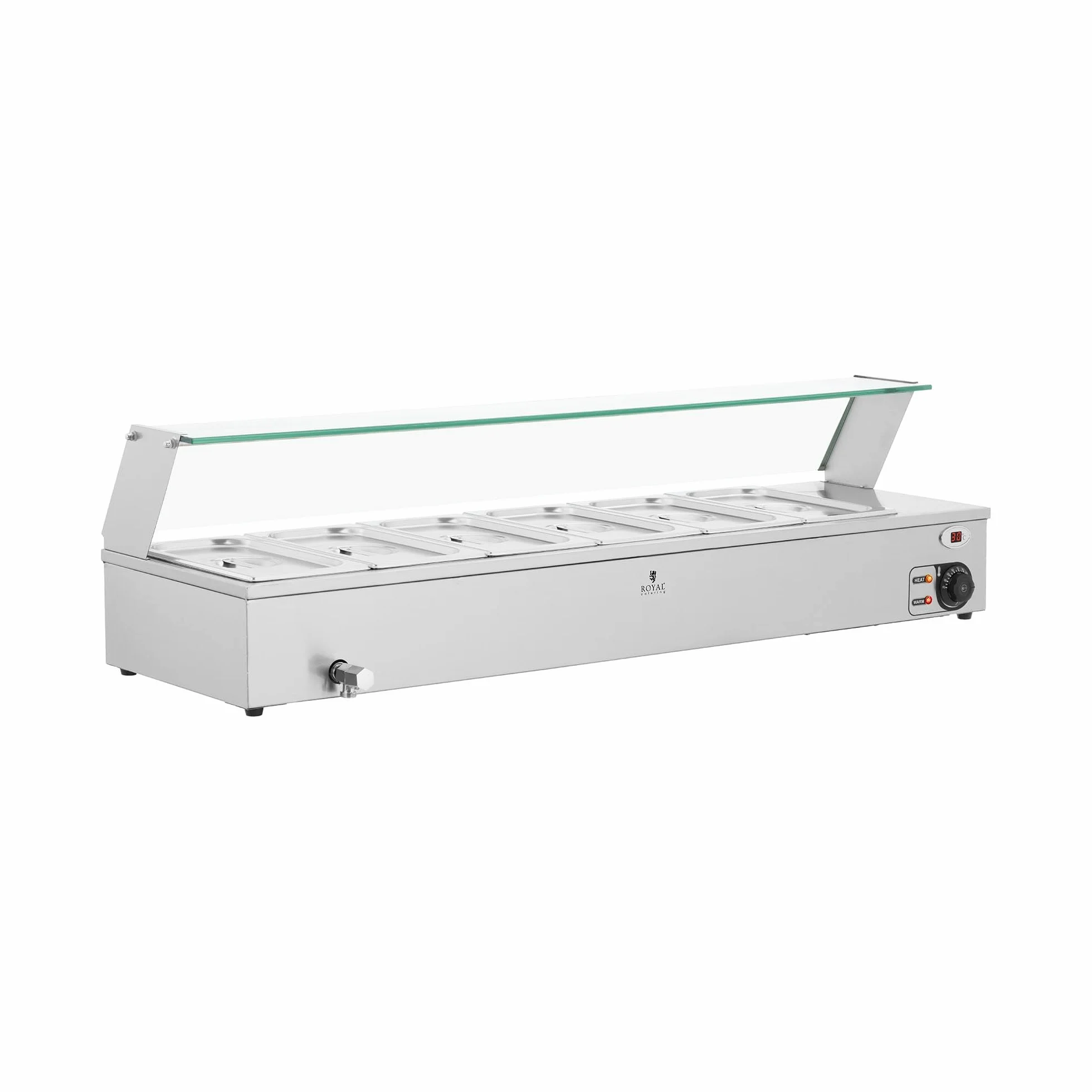 Royal Catering RCBM-11 Baño María Profesional 6 GN 1/3 2100 W 30-110°C