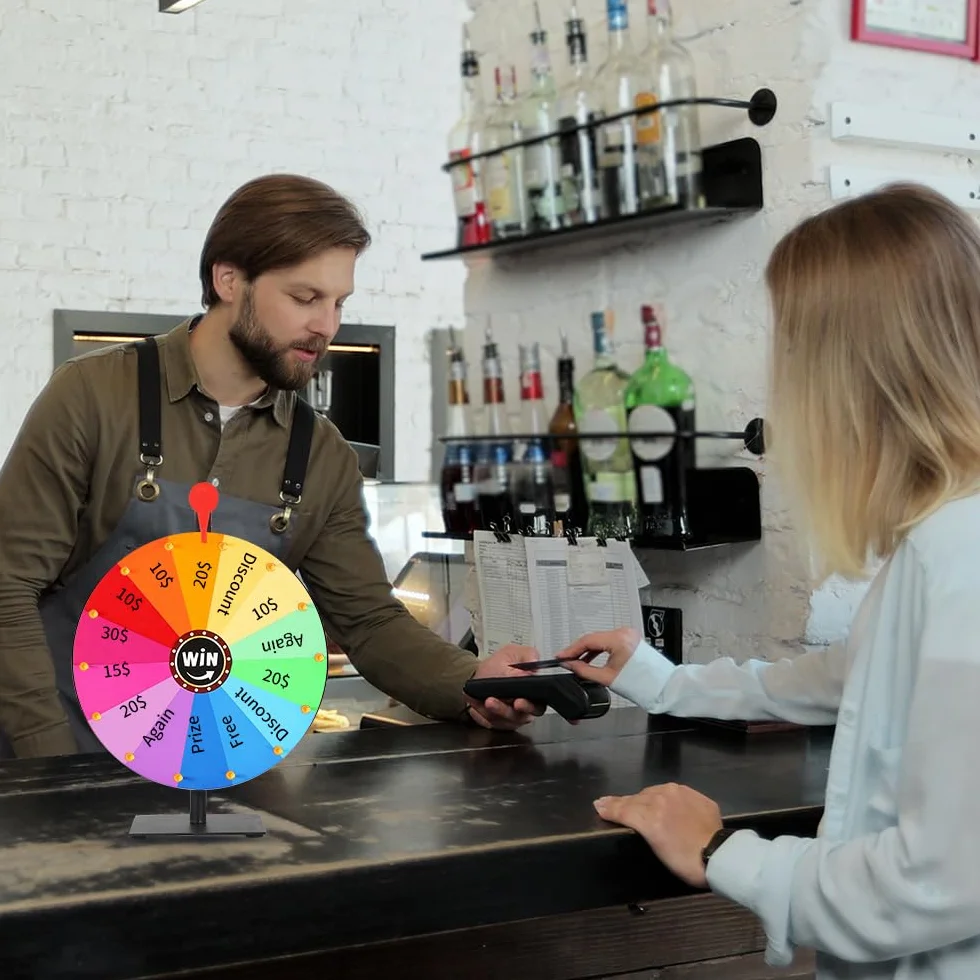 Rueda de la Fortuna 30cm Ruleta de la Suerte con 14 Ranuras Marcador y Borrador