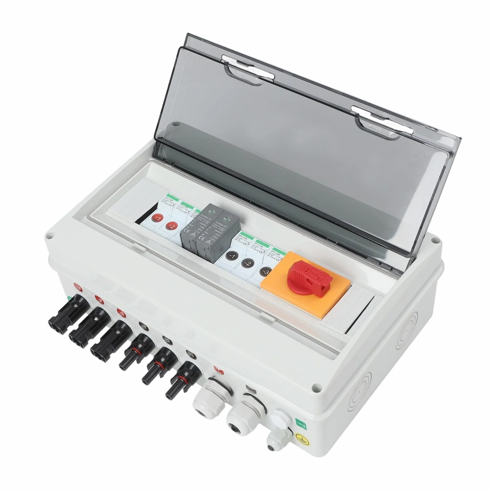 Caja combinada solar fotovoltaica de 3 cuerdas de 1000 V 3 en 1 salida