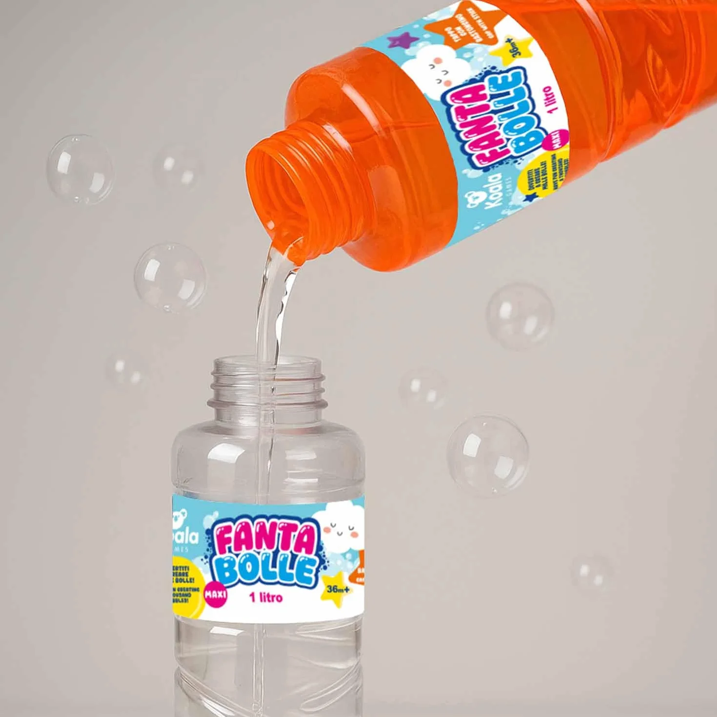 BEPER Burbujas 1 litro - Botella resellable con Varita de Burbujas - Líquido para máquinas de burbujas