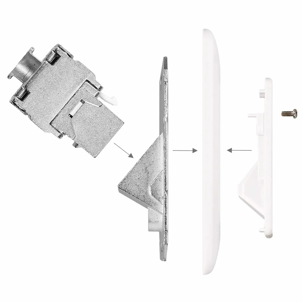 kwmobile Módulo Keystone Cat 6A RJ45 10Gbit/s Carcasa metálica Aplique de Pared Montaje sin Herramientas