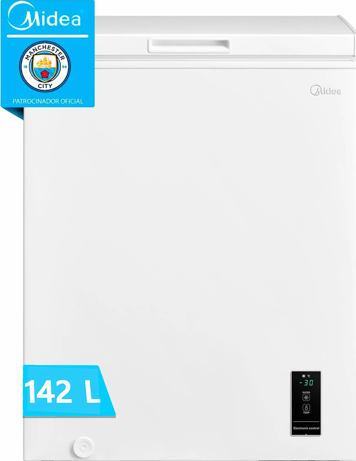 MIDEA Arcon Congelador Horizontal 142L Motor Inverter Control Electrónico Temperatura D-TYPE Tube Cestas Asa Silencioso 39dBA Blanco
