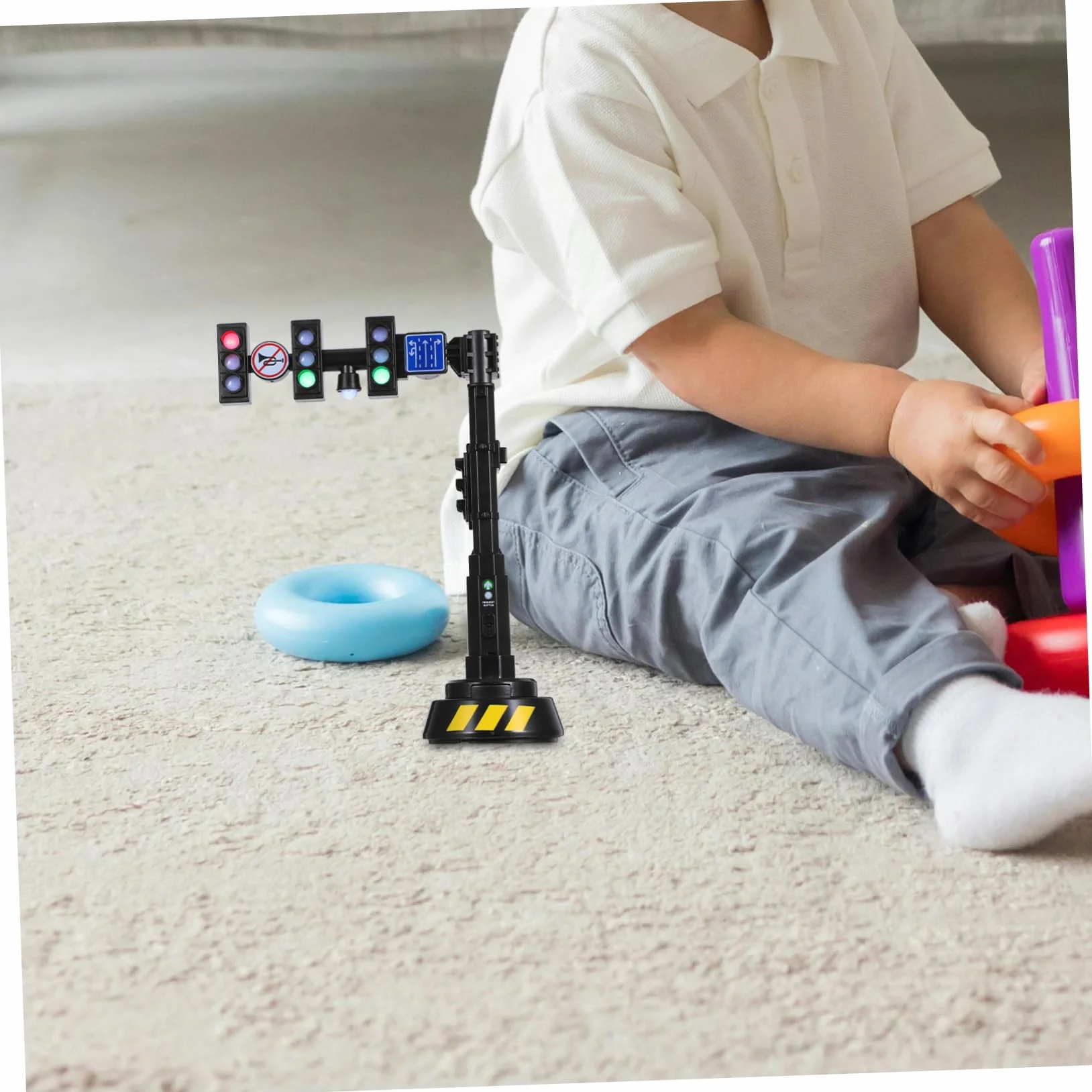 Semáforo Realista para Niños con Luces y Sonidos, Juguete de Plástico de Señalización de Tráfico