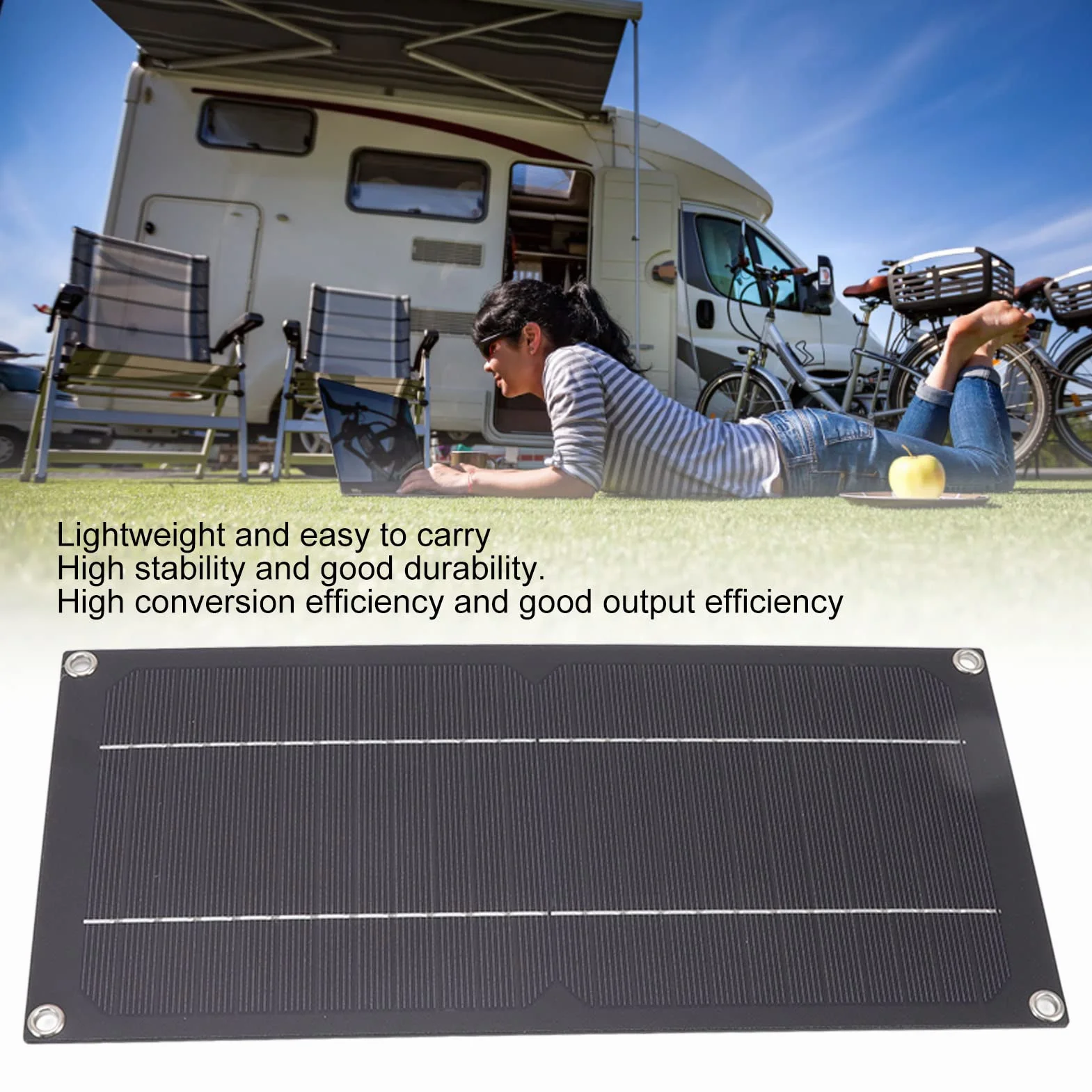 Fydun Campervan Roof Solar, 600W 18V Kit de Panel Solar 100A Controlador de Cargador de Batería Kit de Carga de Batería para Agricultura Al Aire Libre