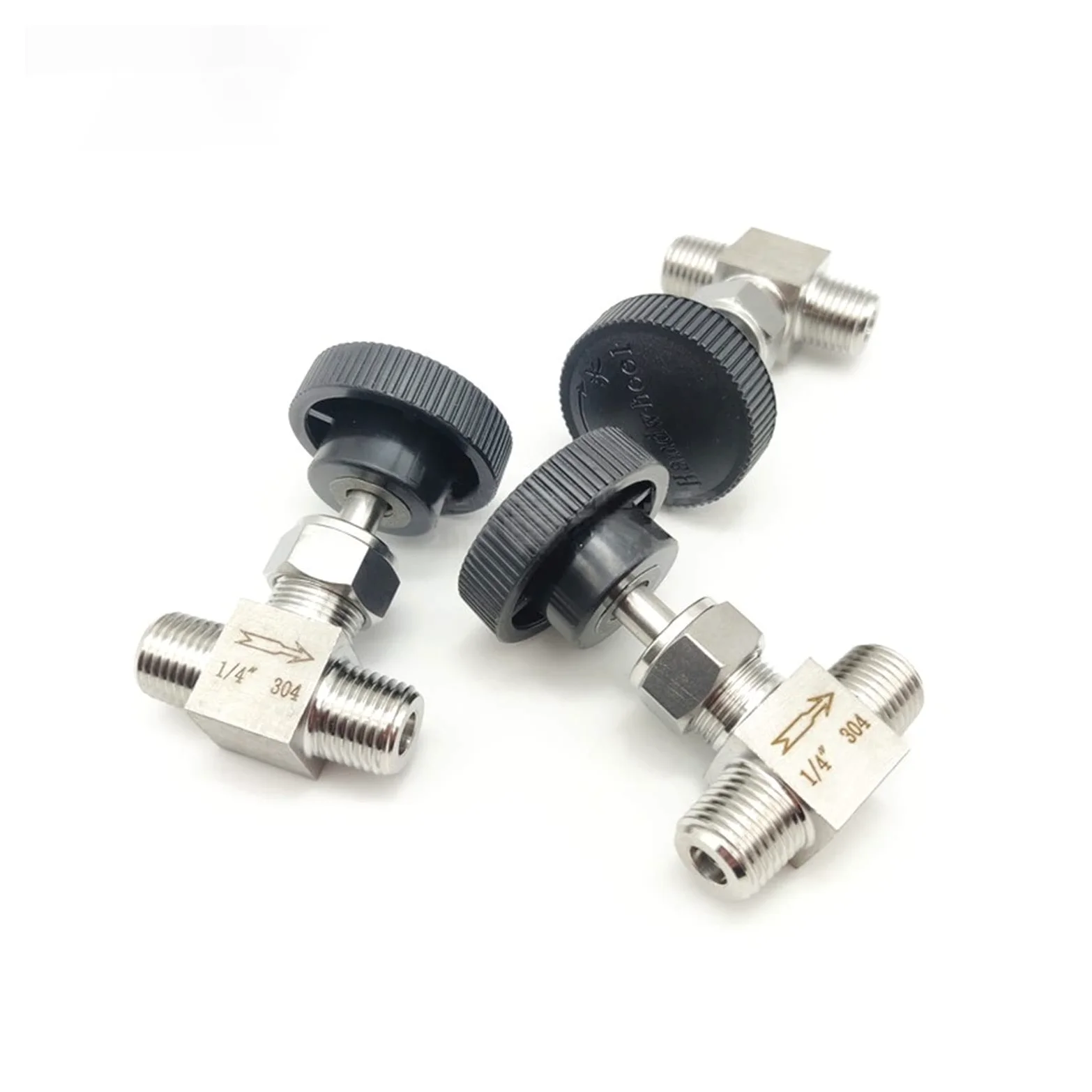 Válvula reguladora de caudal de acero inoxidable 304 - Rosca macho de 1/8", 1/4", 3/8", 1/2" - Válvula de globo for control de precisión (1 unidad)(1/2In)
