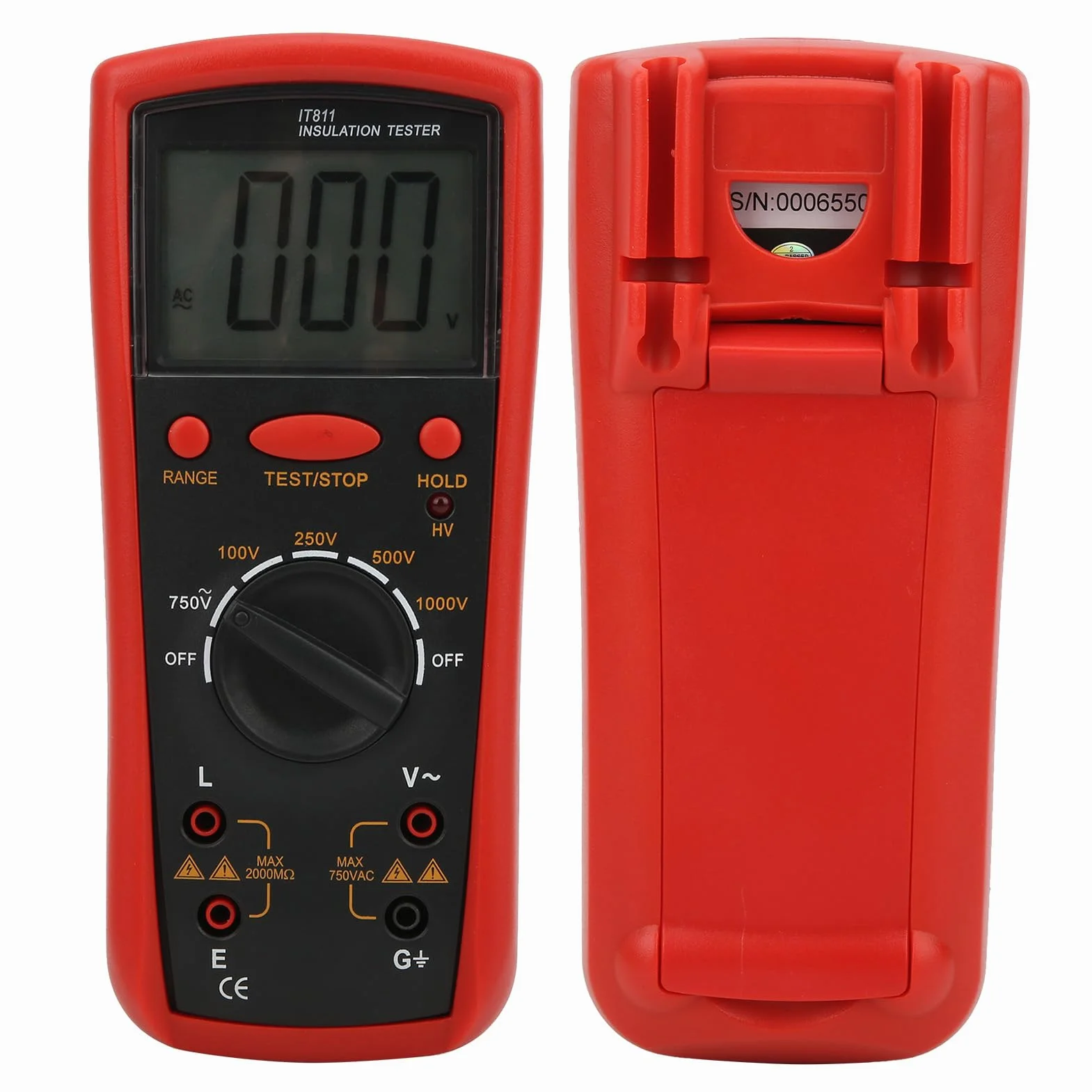 Tester de Resistencia de Aislamiento IT811, Medidor con Medidores de Pantalla LCD MEGOHM Herramientas Eléctricas Mediendo el Dispositivo de Medición