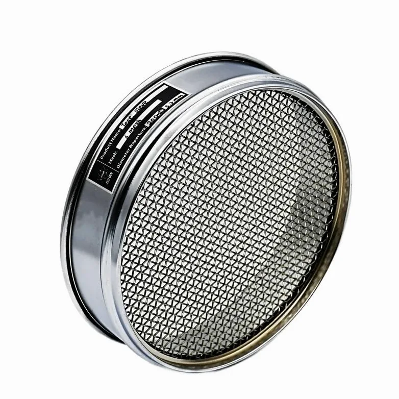 Tamiz de análisis de laboratorio de acero inoxidable 304 - Tamiz de inspección de muestreo de malla de alambre tejido de 20 cm con marco cromado, malla 4-10(5mesh 4mm)