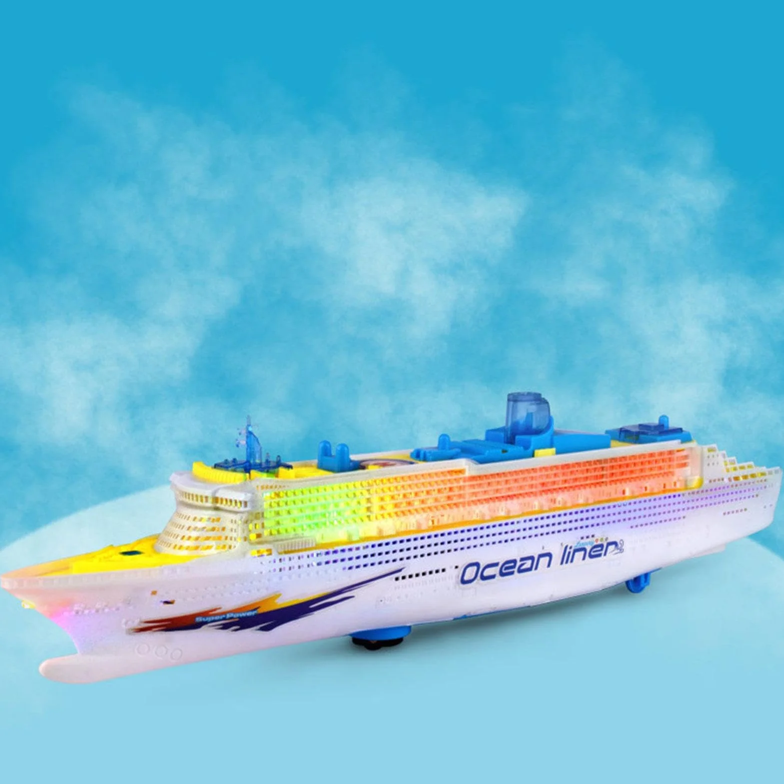 LED Transatlántico Intermitente con Rueda Universal para Niños 3-12 Años - Decoración Náutica y Juguete de Barco