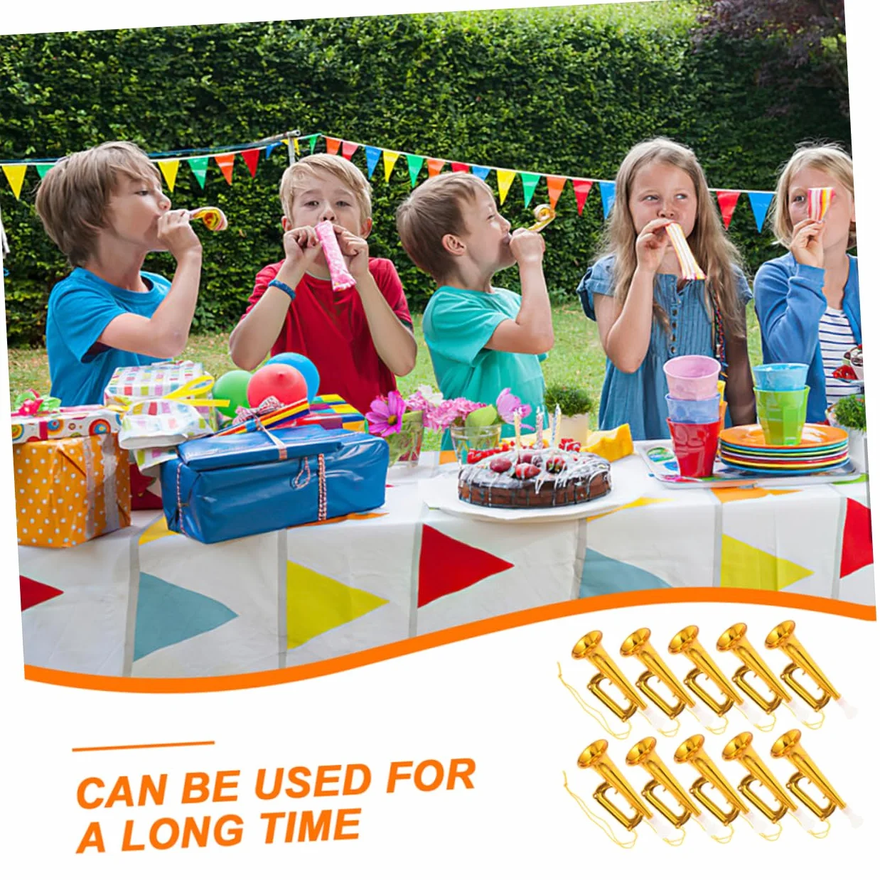 Trompeta de Plástico para Niños, 15 Piezas, Juguete para Exteriores, Cuerno de Fiesta Portátil