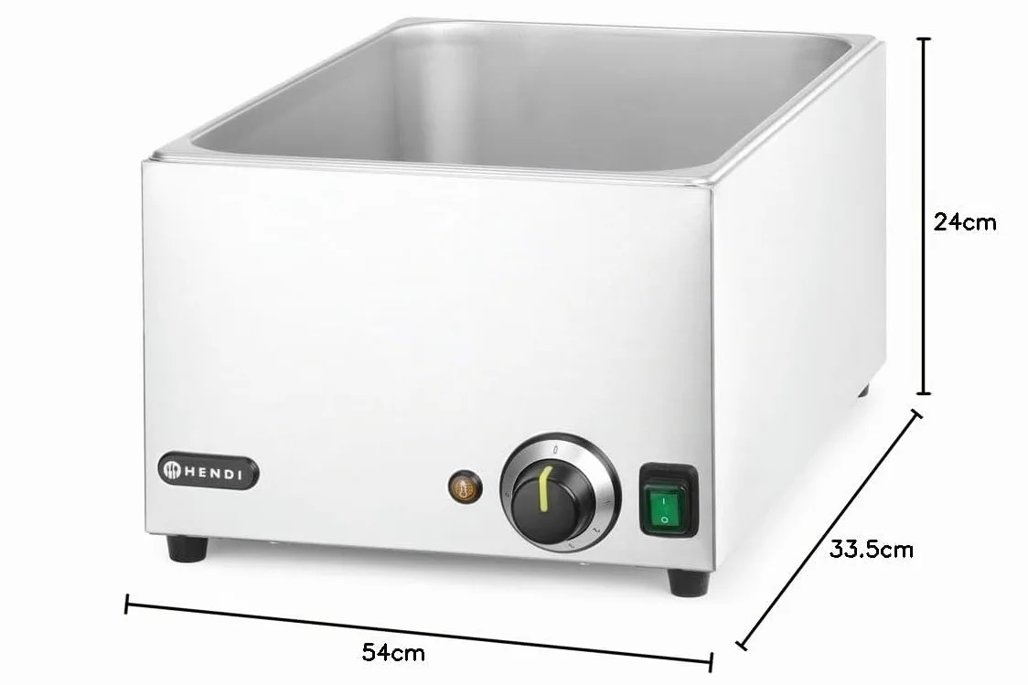 HENDI Baño María Eléctrico 230V 1000W Acero Inoxidable 19L 590x332x242mm