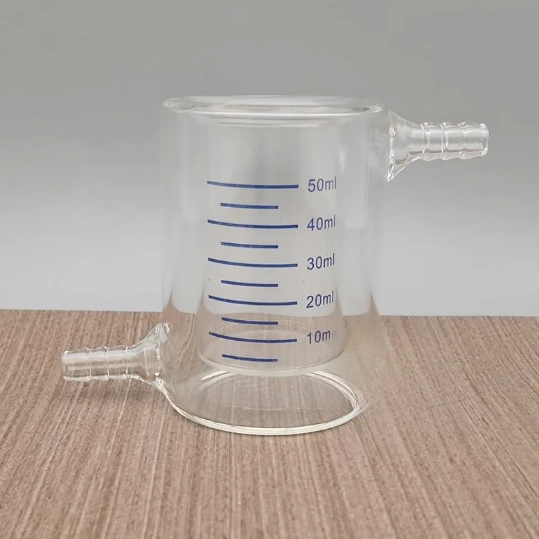 Cilindro graduado, vaso de precipitados de doble pared de vidrio de borosilicato, 50-1000 ml, equipo de laboratorio para mediciones precisas