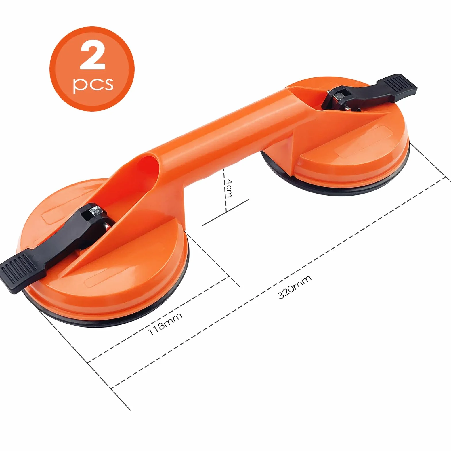 Ventosas para Cristal 100 Kg, Asas de Succión Ergonómicas Antideslizantes para Transportar Objetos Pesados