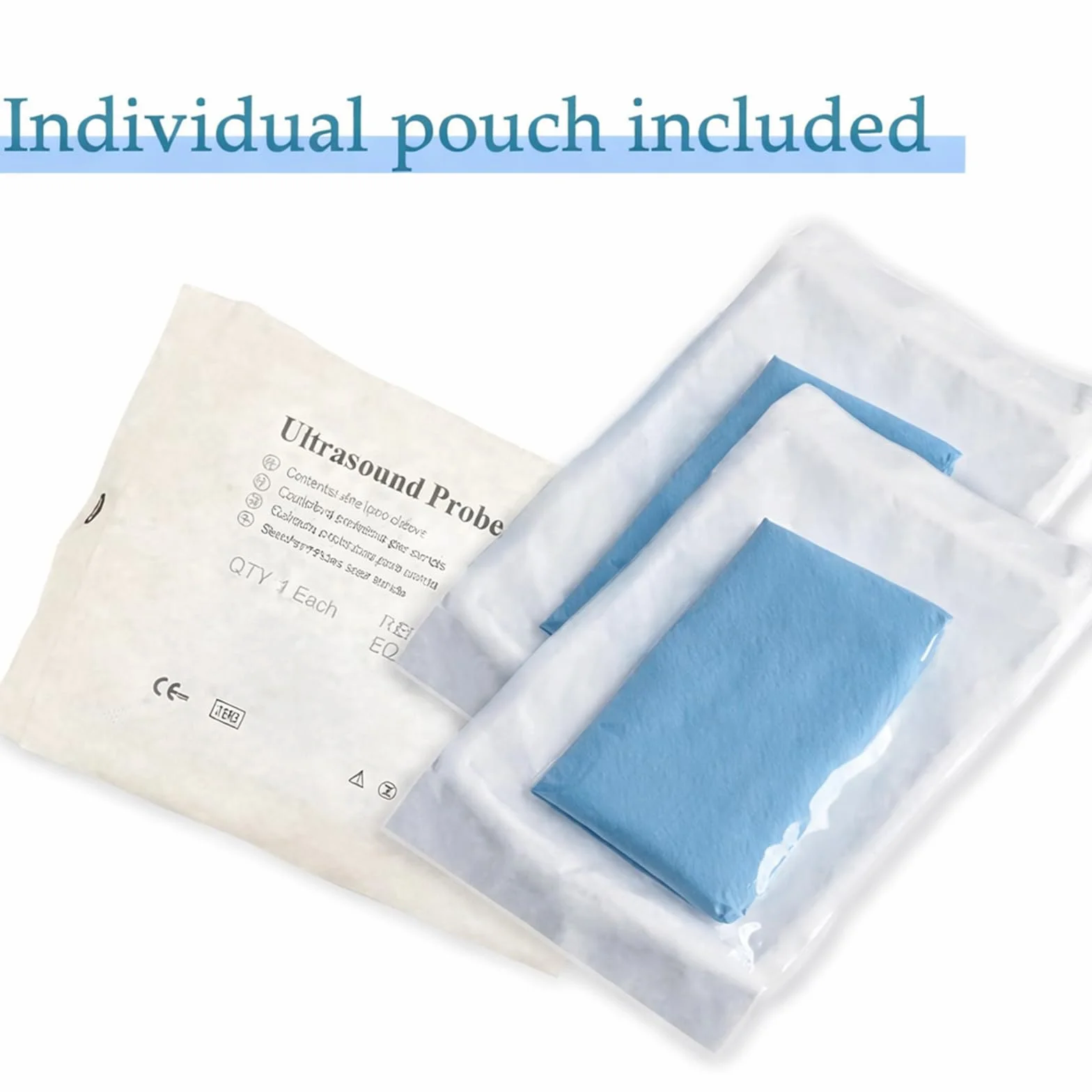 Cubierta para sonda de ultrasonido, protector estéril transparente desechable sin látex, embalaje individual, 50 piezas (6" x 12")