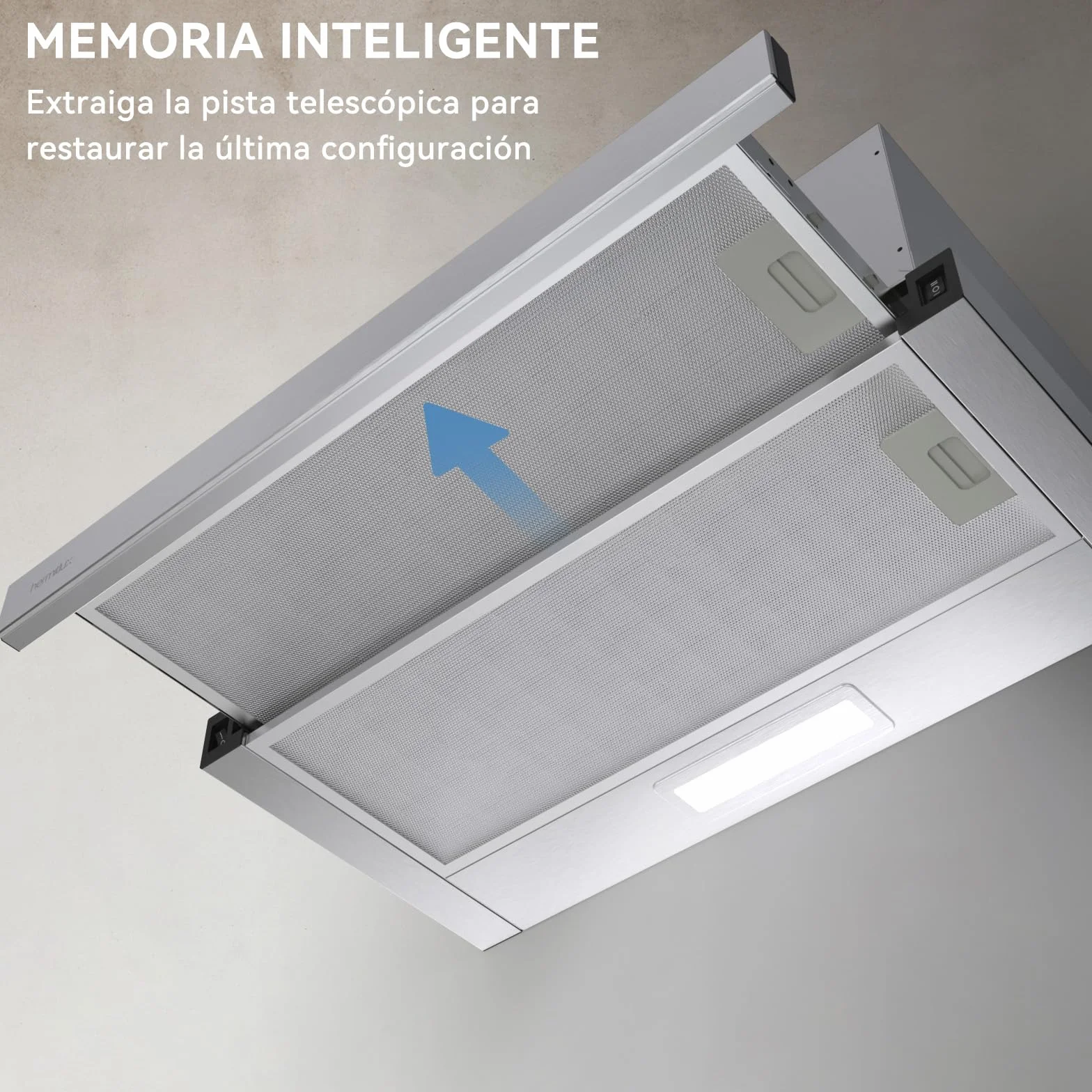 Hermitlux Campana Extractora Telescópica 60cm 360m³/h Acero Inoxidable LED