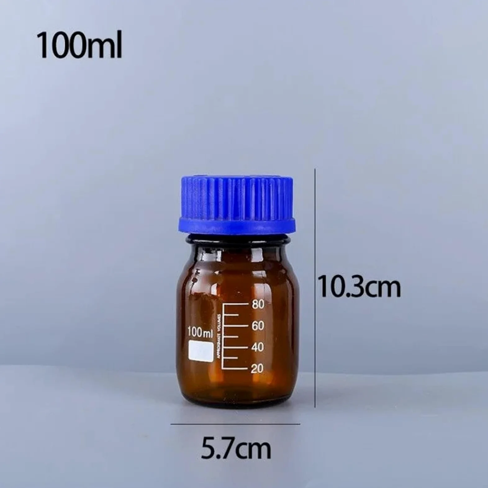 Frasco de vidrio marrón for reactivos y muestras de laboratorio con tapón de rosca, 50-1000 ml (paquete de 9)(1000mL Brown 1pc)