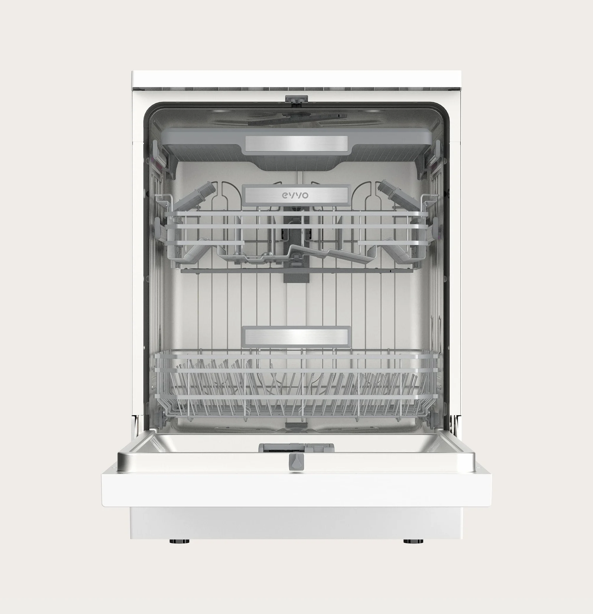 Lavavajillas EVVO D5Y, 16 cubiertos, Clase B, 45 dB ultra silencioso, 8 programas (Extra Silent, Extra Hygiene, Turbo), Inicio diferido, Energy Save, Secado Extra, libre instalación 60 cm
