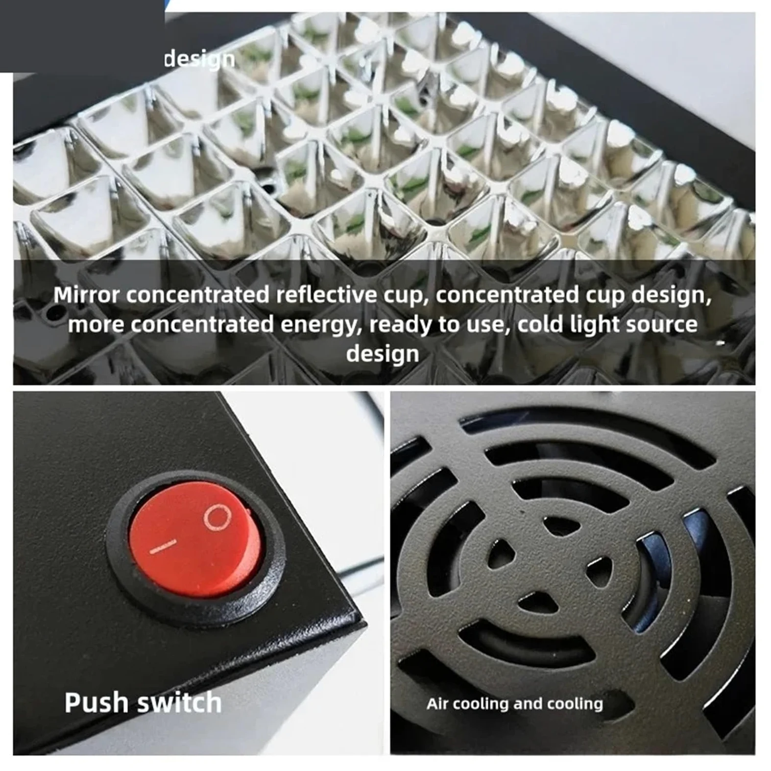 Lámpara de curado UV LED Lámpara de curado UV refrigerada por Aire 365 NM, 395 y 405, LED portátil for Resina, Adhesivo, Tinta, Aceite Verde(365nm,18 Beads 400W)