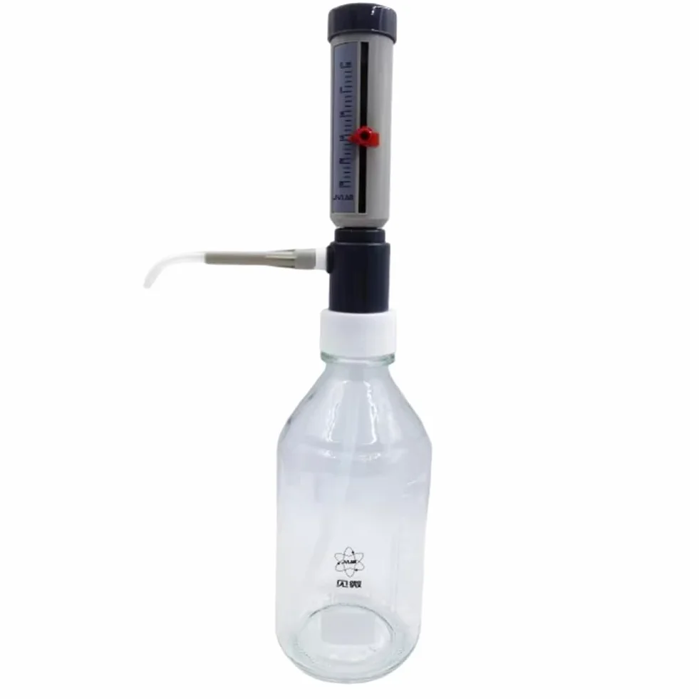 Dispensador de Líquidos Semiautomático Económico para de Laboratorio, de 5 A 25 Ml, con Adaptador GL45.