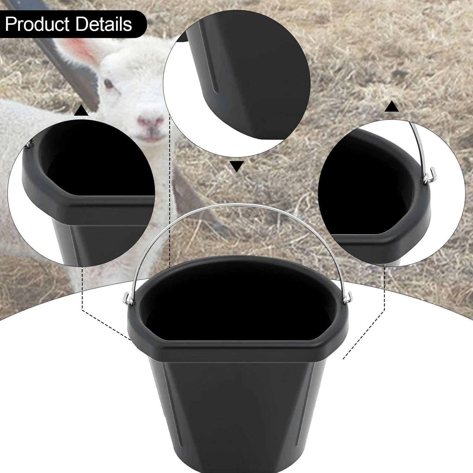 MagiDeal Cubo de Goma para alimento de Caballos, 18 l, Multiusos, para Granjas, Patios y zoológicos.