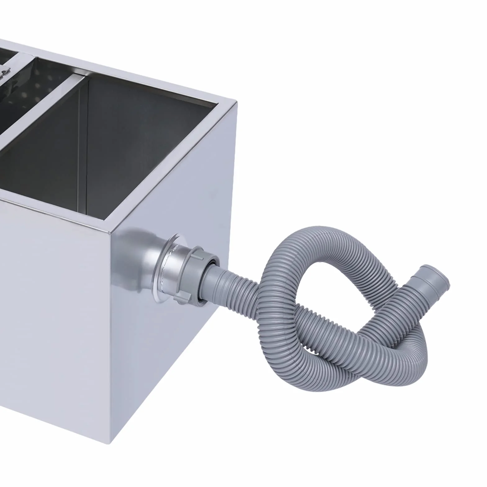 Separador de grasa de acero inoxidable para aguas residuales de 35 x 25 x 23 cm, separador de grasa para restaurante, cocina, aguas residuales