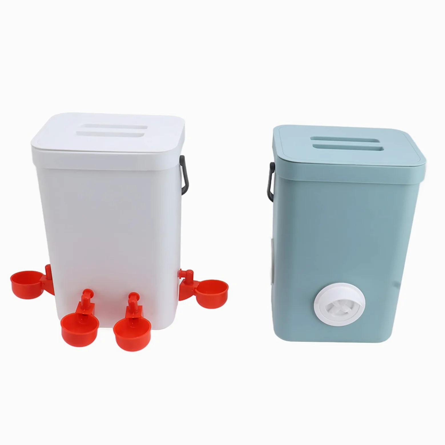 JEOZBM Juego de Comedero y Bebedero para Pollos, Bebedero Automático para Tazas de Pollo, Comederos para Aves de Corral, Dispensador de Agua para Pollo, Pato y Pavo