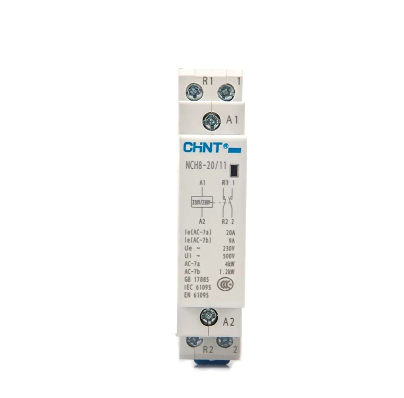 NCH8-20 Contactor Modular AC for el hogar 220V 230V AC 20A 1NO 1NC 2NO 2NC(NCH8-20A-02 2NC)
