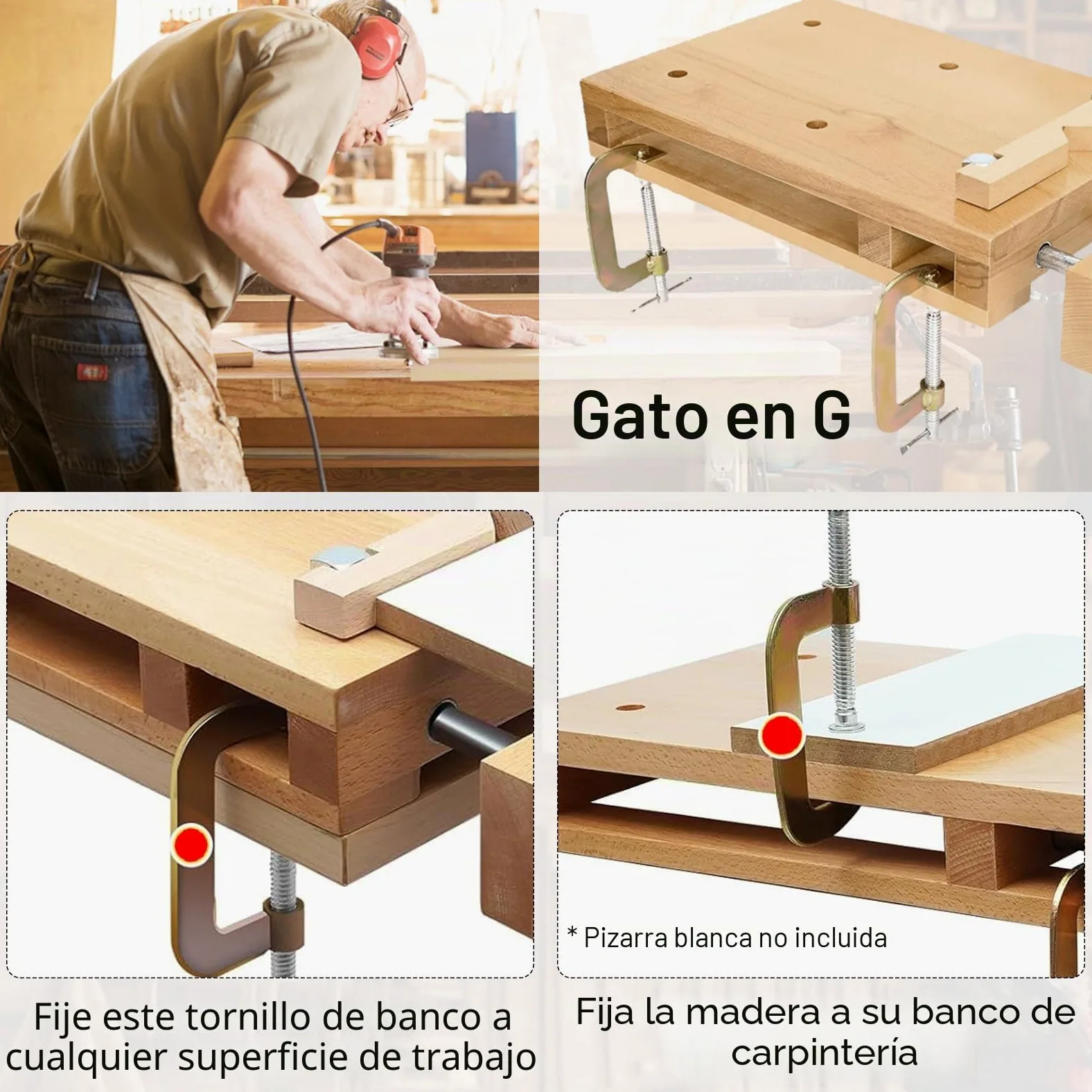 Banco de Carpintero, Mini Banco De Trabajo Portátil con Tornillo Carpinteria Mesa de Trabajo Taller Móvil Torno para Madera Adecuado para Tallado, Corte, SujecióN, Cepillado
