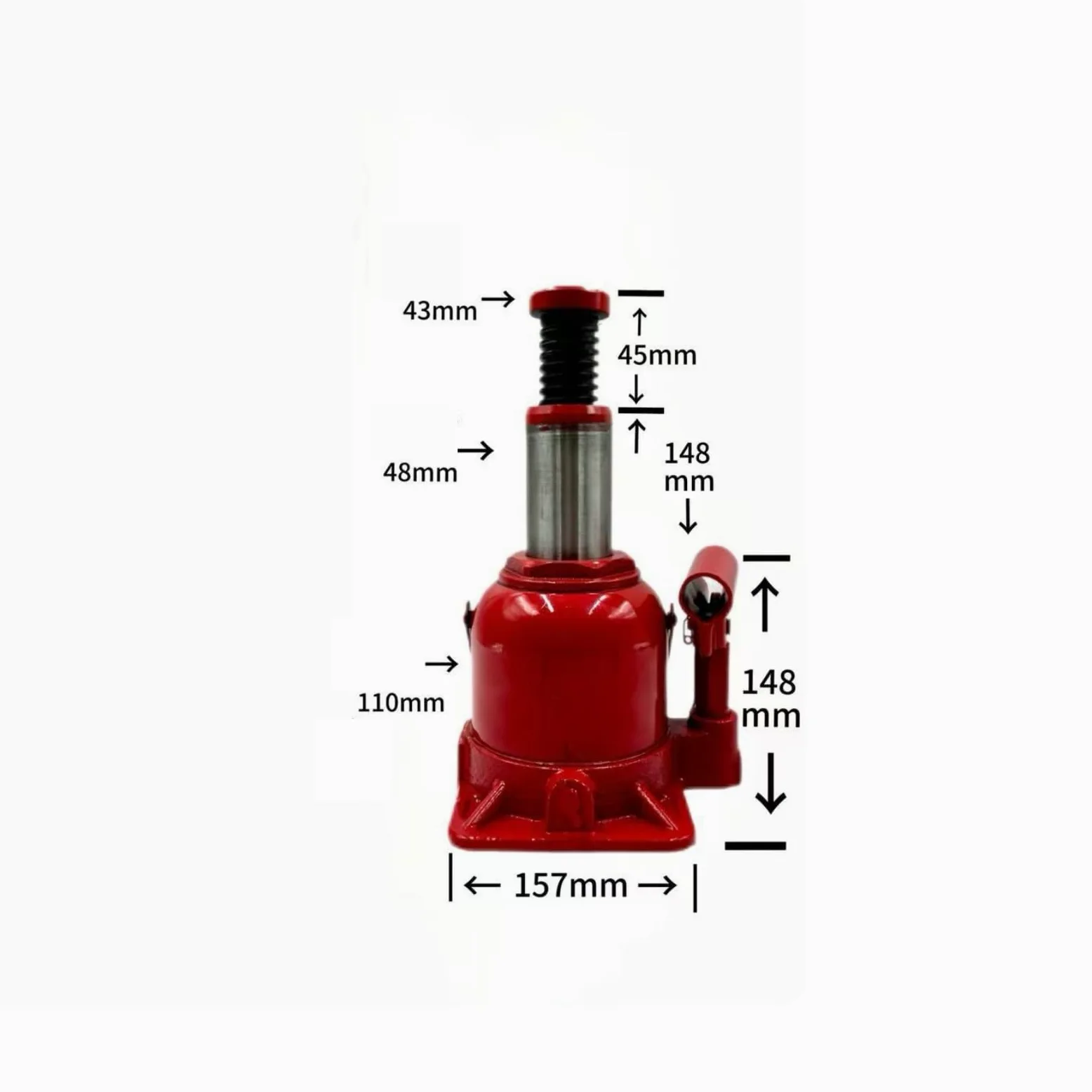Gato Hidráulico para Vehículos Gato Botella Gato Hidráulico Elevador Soporte con Rosca para Ajuste de Altura y Almohadilla Estructura Metálica, Gato Hidráulico De Botella QYL20T De Perfil Bajo