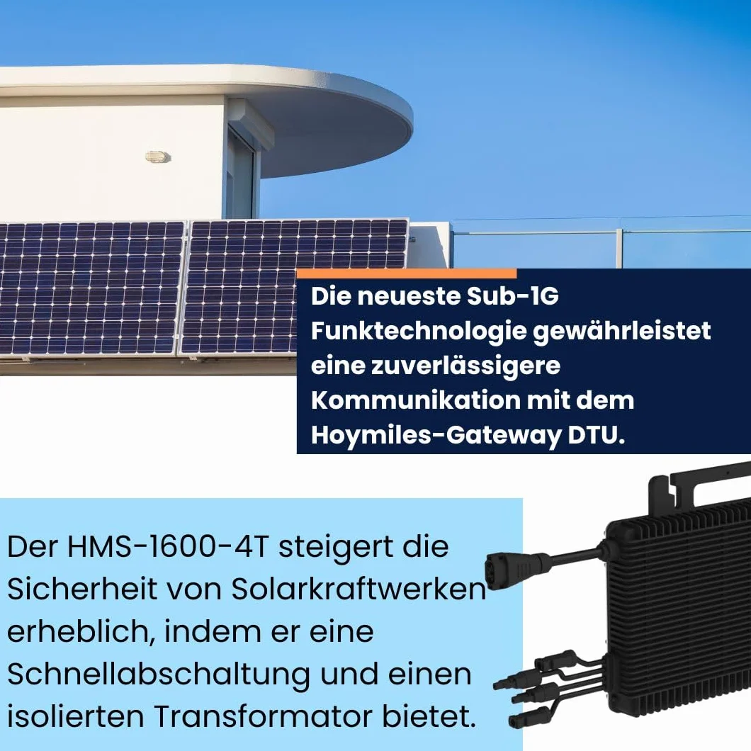 Hoymil HMS-1600-4T - Inversor de corriente para su planta de energía solar de balcón 1600 W - Micro inversor 1600 W
