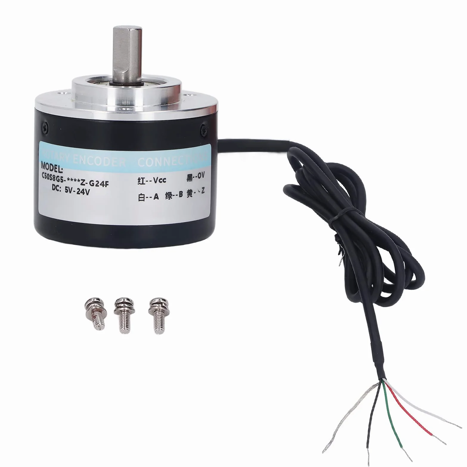 Encoder incremental PNP,DC5-24V 1200P/R IP50 50mm Diámetro exterior Encoder incremental de 2 fases Componente de control de movimiento de 2 fases para control inteligente(1200P/R)