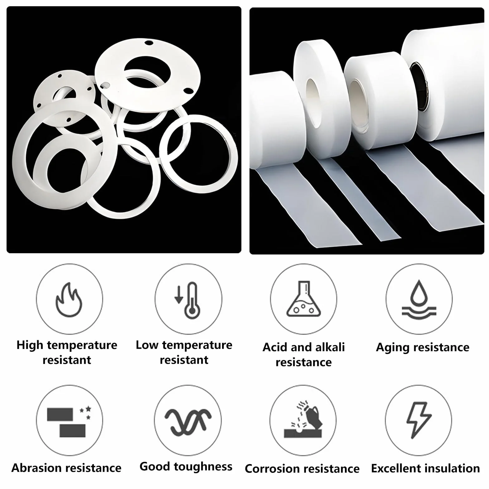 COYOUCO Rollo PTFE Teflon Película No Adherente Alta Temperatura 1m 0.08–1mm 300mm × 0.70mm