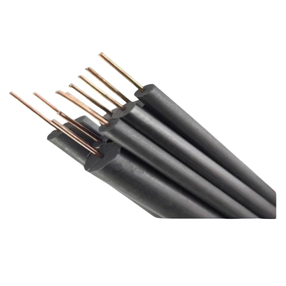 Electrodo de varilla de grafito de alta pureza de 2 piezas con alambre de cobre for experimentos electrolíticos(13x100mm)