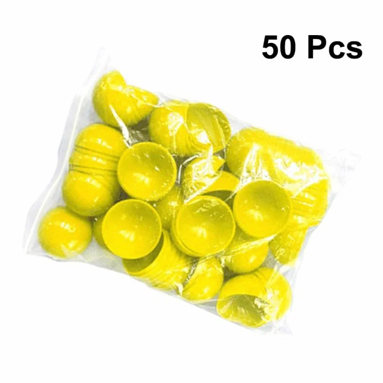 BESPORTBLE 50 Piezas Bolas de Lotería Amarillas Huecas para Fiestas Diámetro
