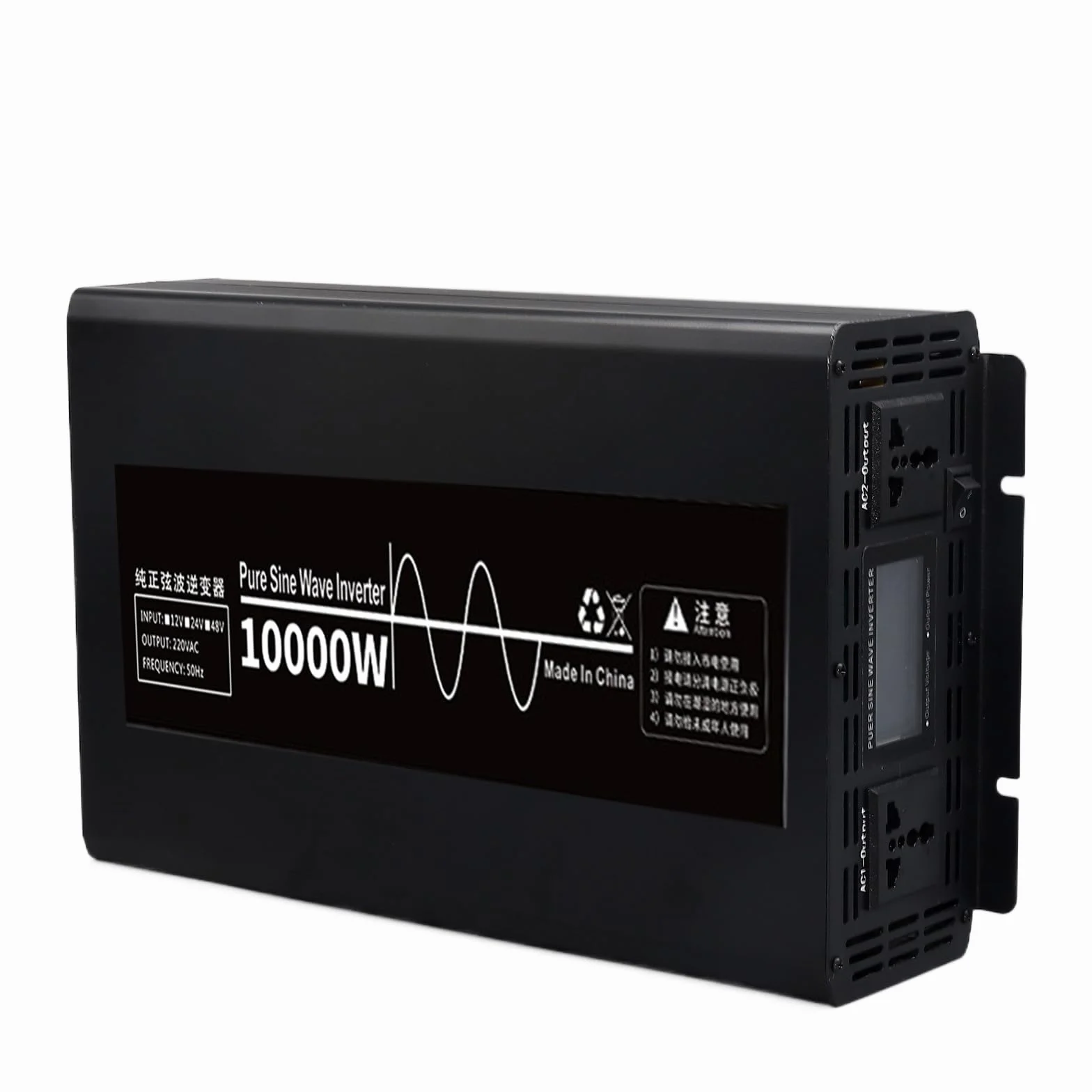 Inversor de Onda sinusoidal Pura de 10000W CC 12V /24V /48V a CA 110V/220V para Panel Solar hogar Exterior RV Camping Inteligente,12V