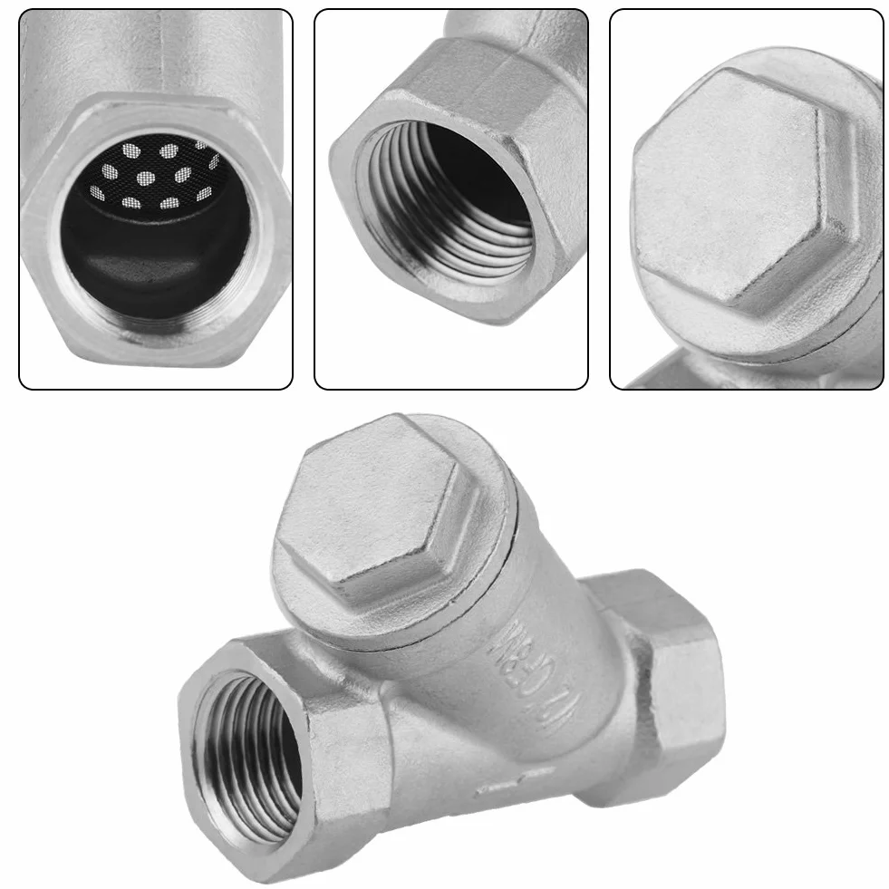 Colador Acero Inoxidable Malla DN15 NPT 1/2 Agua Aceite Gas