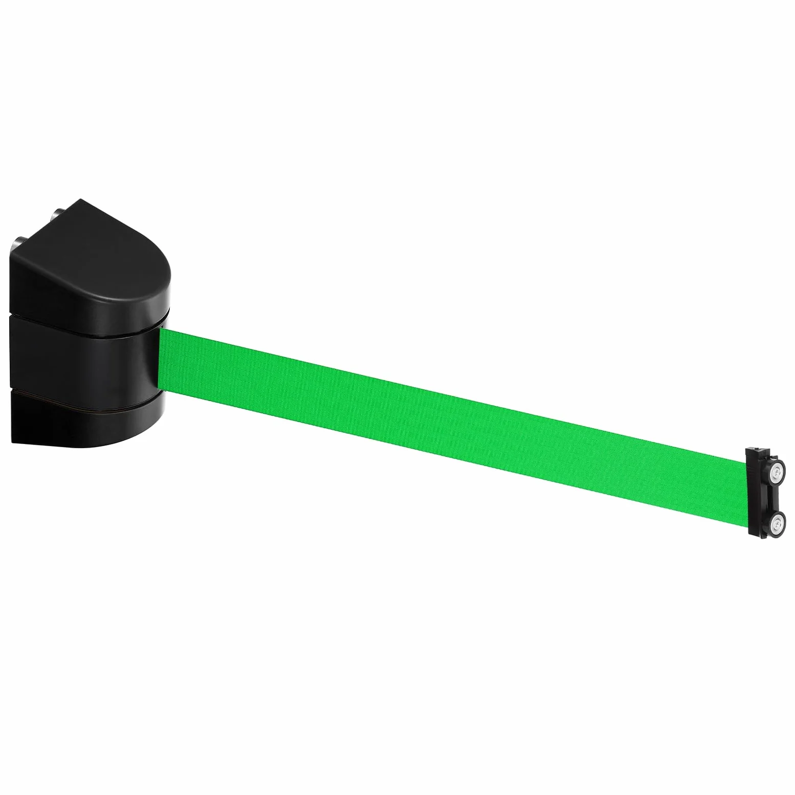 PATIKIL 16.4pcs Soporte de Pared Magnético para Barrera de Cinta Retráctil, Barrera Fija de Control de Multitudes con Cinta Verde y Estuche Negro de ABS para Separador de Colas en Tiendas