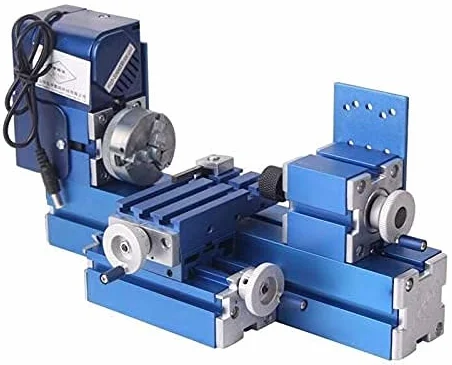 Mini máquina de torno de metal motorizado de 24 W Mini fresadora DIY Benchtop carpintería Torno Kit de herramientas para modelos, manualidades, ciencias educación