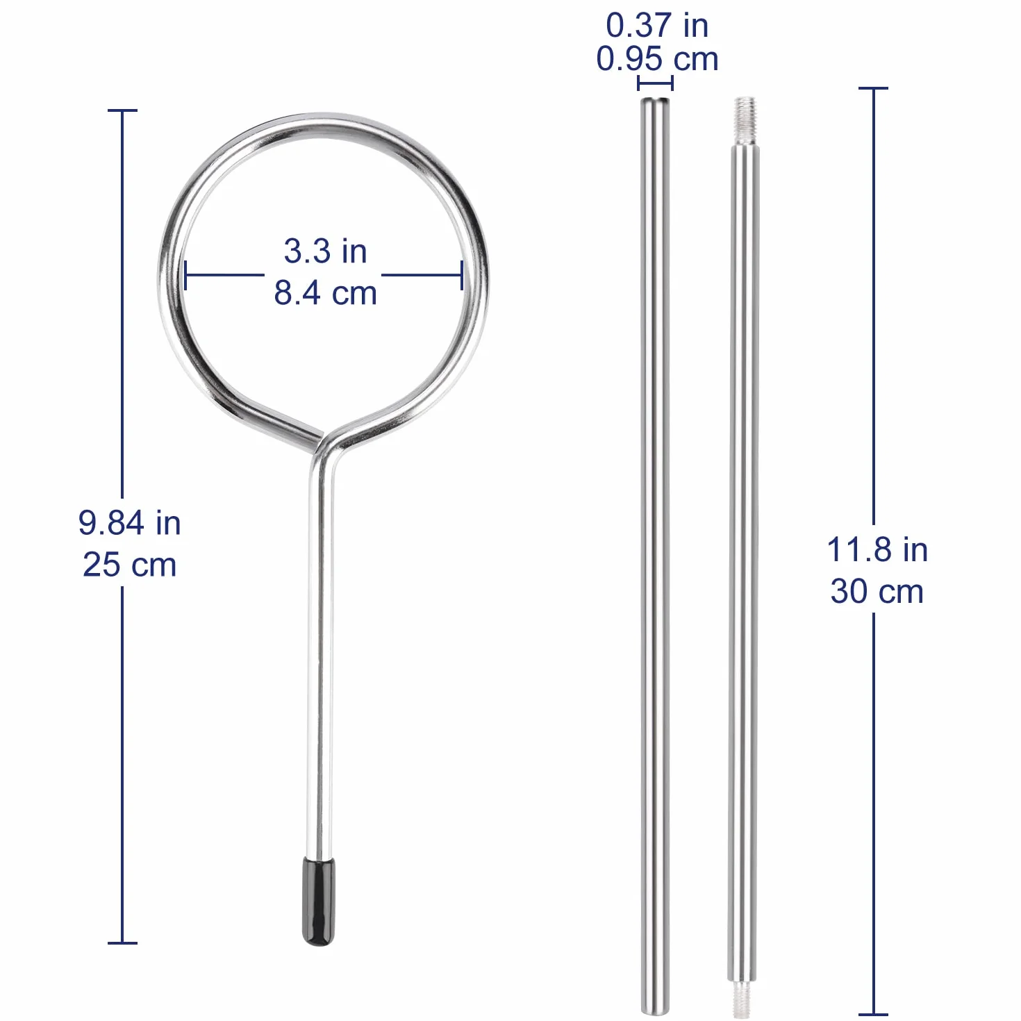 Labasics Soporte de Laboratorio con Varilla 56.9 cm, Abrazadera de Bureta 4 Puntas, Anillo de Retorta y 2 Cabezas de Jefe