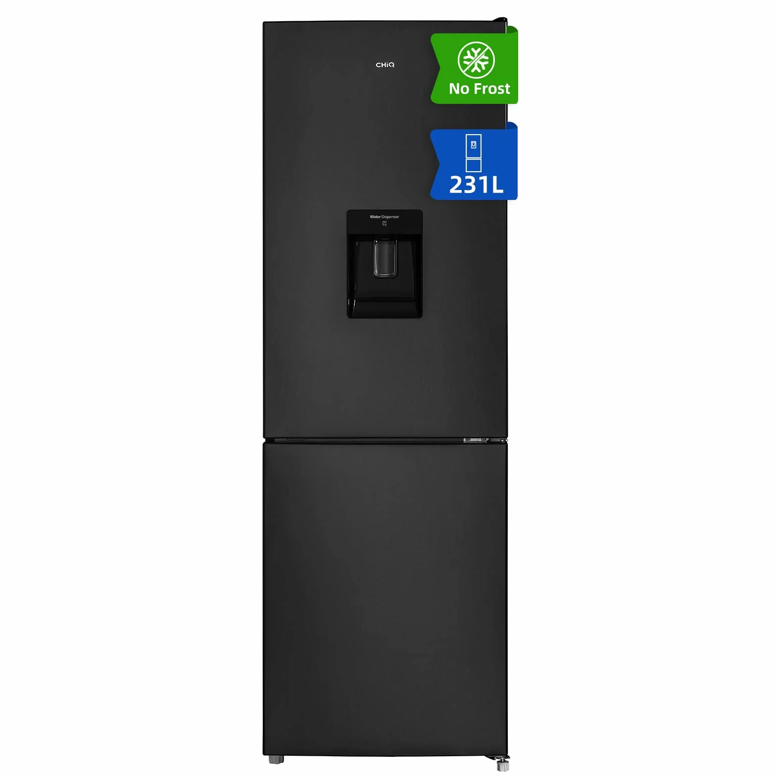CHiQ FBM228NE4DE No Frost Combi Refrigerator 231 L, flujo de aire múltiple, dispensador de agua, 170 cm