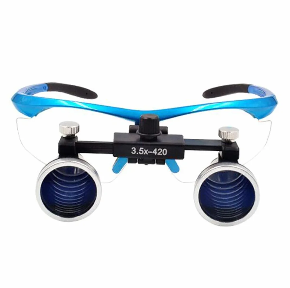 Surgery Dental Binocular Loupes 3.5X Magnifier with Light Head Lamp for Close Work