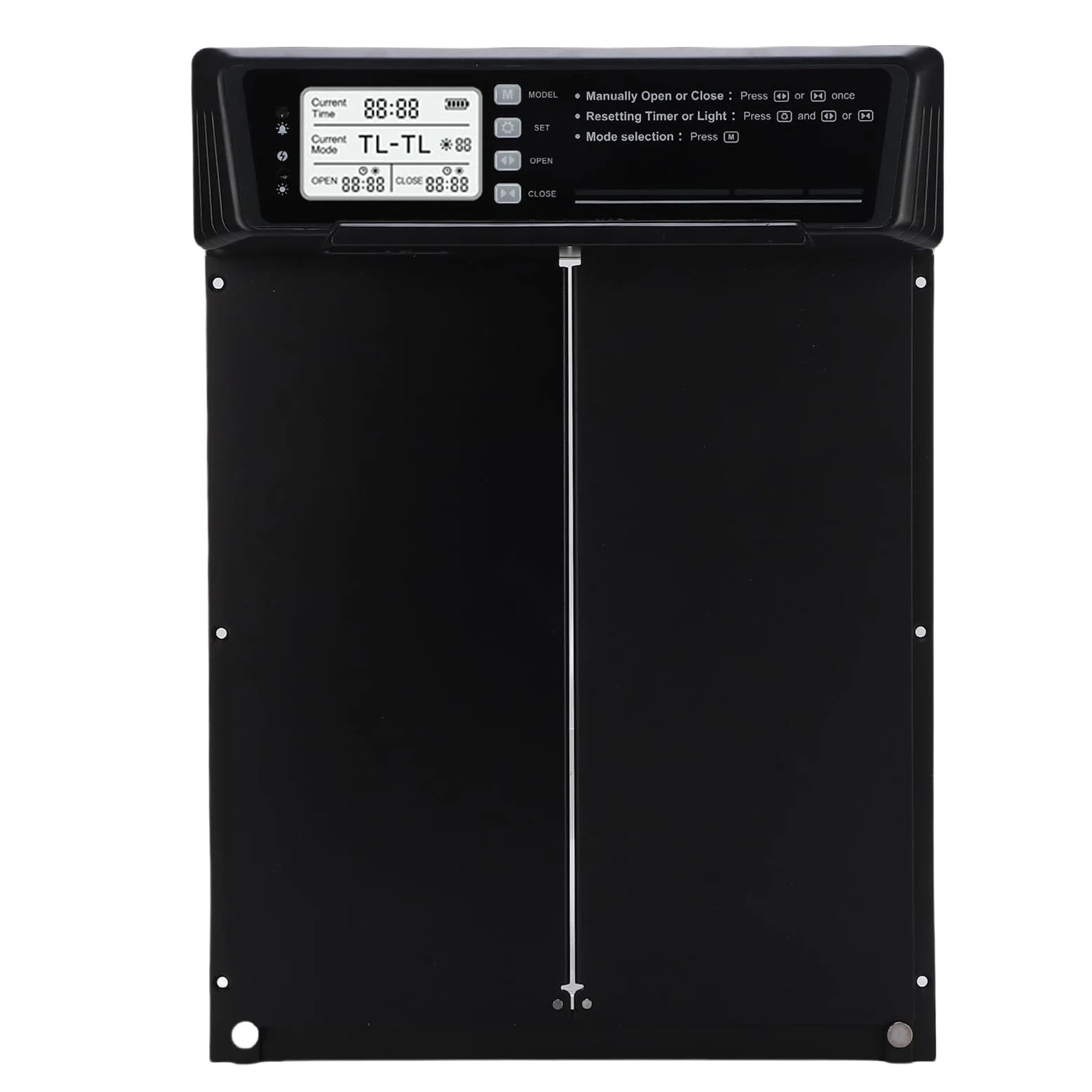 GLOGLOW Puerta Automática para Gallinero, Abridor de Puerta para Gallinero con Energía Solar, Automática para Pollo con Sensor de Luz, Temporizador, Control Remoto, Alarma