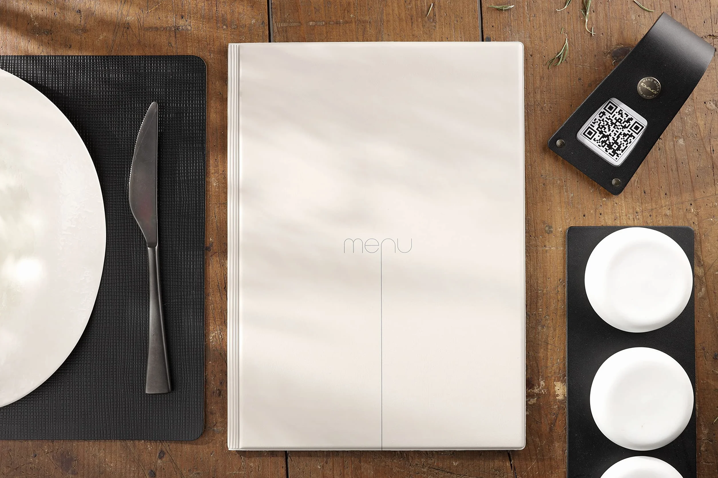 Dag Style Linea Risto Portamenús Caja de restaurante 10 piezas, formato A4, PVC, Made in Italy, Bolsas de plástico, Color Arena