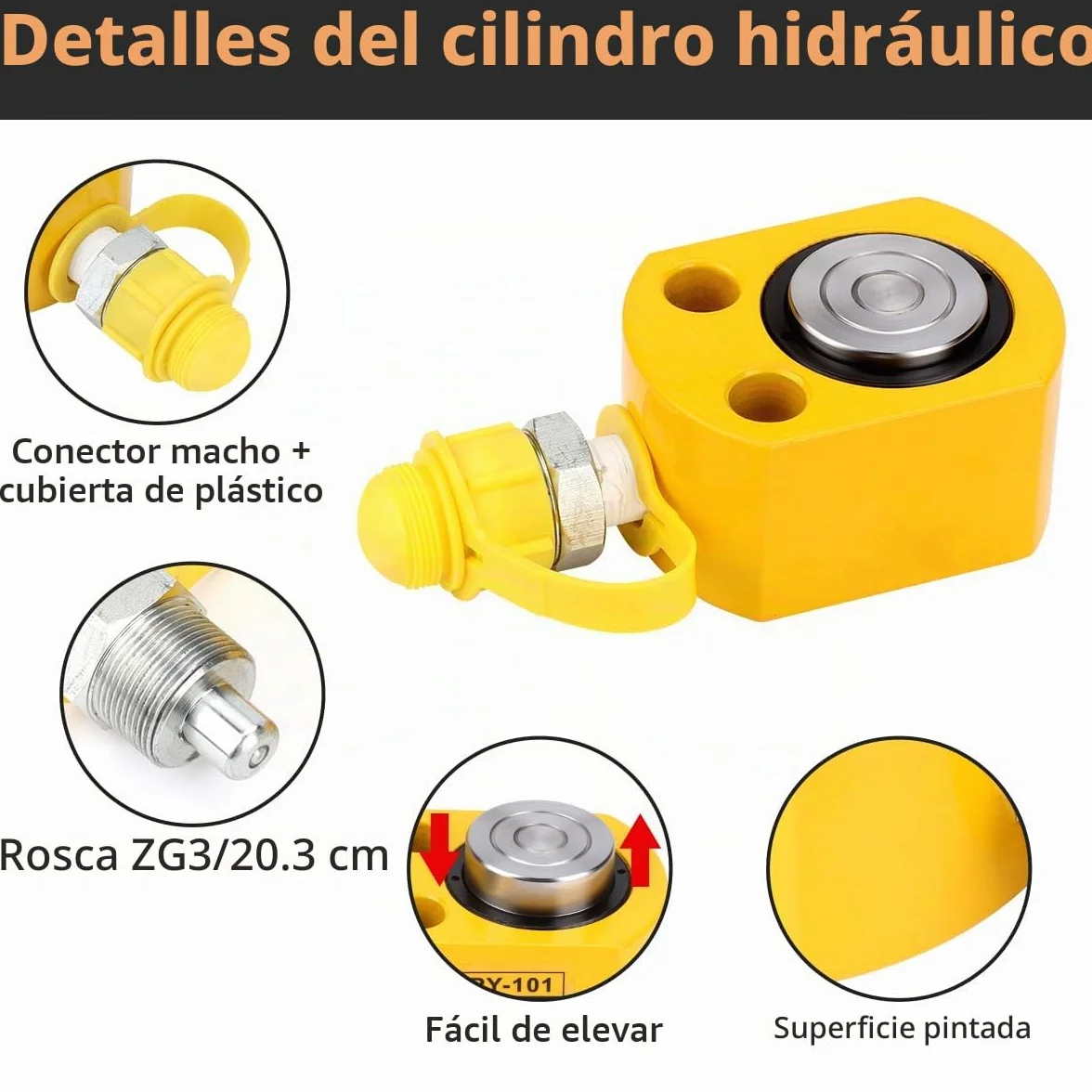 Fulgutonit 10T Gato Hidráulico con CP-180 Bomba Hidráulica, Carrera 12mm, Altura Intrínseca 45mm, Ultrafino, para Edificios y Puentes, Ingeniería Mecánica